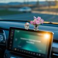 thumbnail image 4 of Oliegs Heated Blanket Cute Mini Rabbit And Peach Vase Set Car Rearview Decoration Interesting Decoration Cute Car Interior Ladies' Chocolate, 4 of 4