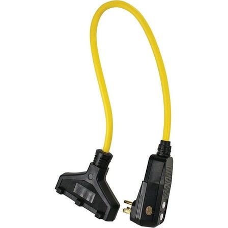 CintBllTer GF420802 Sjtw Triple Tap Adapter with Gfci Plug, 125 V, 3, 1875 W