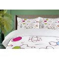 thumbnail image 4 of Ambesonne Science Duvet Cover Set, Doodle Style Atom, 2-Calking, Green Blue Pink, 4 of 7
