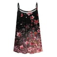 thumbnail image 5 of Womens Plum Blossom Camisoles Casual Summer Tops 2025 Fashion Spaghetti Strap Pleated Tank Top Sleeveless Flowy Loose Cami Blouses Trendy(Black,M), 5 of 5