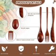 thumbnail image 4 of Juego de Cubiertos de Cuchillo de Tenedor de Cuchara de Madera de 30 Piezas, Juego de Utensilios de Cena de Madera, Juego de Cubiertos de Vajilla de Cocina de Madera, 4 of 5