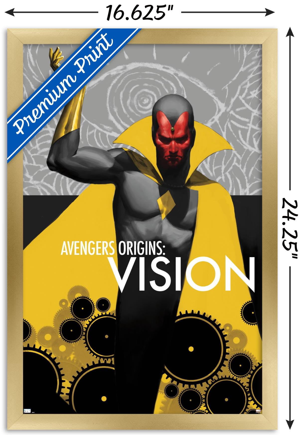 Marvel Comics - Vision - Avengers Origins: Vision #1 Wall Poster, 14.725" x 22.375", Framed