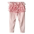 thumbnail image 2 of Coerni Baby Little Girls Solid Ruffles Pants Girls Winter Cotton Leggings Toddler Kids Stretchy Thermal Tights Pants, 2 of 6