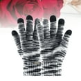 thumbnail image 3 of LOLIPPYY Winter Wool Knitting Full Finger Gloves for Women and Men, Warm Black and White Cold Weather Accessories, 3 of 7