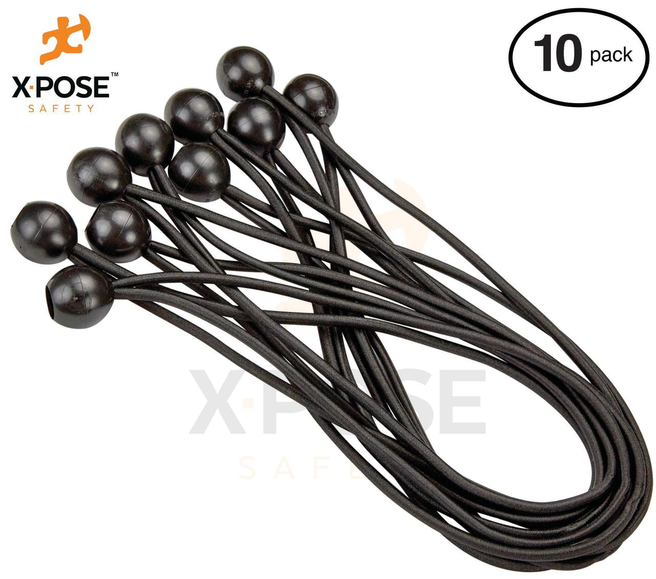 10x 8" Bungee Ball Black /orange Loop Shock Cords Ties Tarp Trailer Canopy 