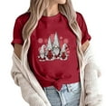 thumbnail image 4 of jsaierl Women's Christmas Shirts Short Sleeve Gnomes Graphic Tops Casual Crewneck Shirt Bleached Oversized Tees Blouse Top Women Fall Fashion 2025, 4 of 6