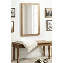 Kate and Laurel Braywood Modern Pieced Wood Rectangle Mirror, 24 x 36, Rustic Brown, Decorative Rectangular Mirror for Use as Coastal Bathroom Mirror for Over Sink or Statement Bedroom Mirror