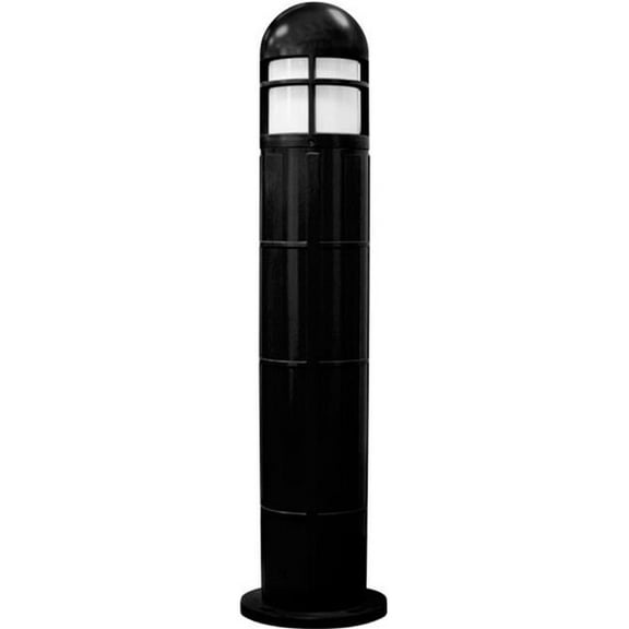 Dabmar Lighting D140-L12-40K-B 120V-277V G24 LED 12W 40K Fiberglass Open Cage Bollard Light, Black