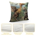 thumbnail image 4 of Orinice Dinosaur Bird Forest Graphic Decorative Throw Pillow Cover for Home Couch Living Room Sofa - 1PC 18x18in, 4 of 5