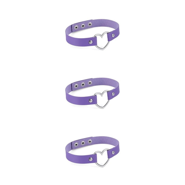 Collar colorido Qarigey Estilo japonés Gargantilla de corazón brillante Púrpura claro CBP037996