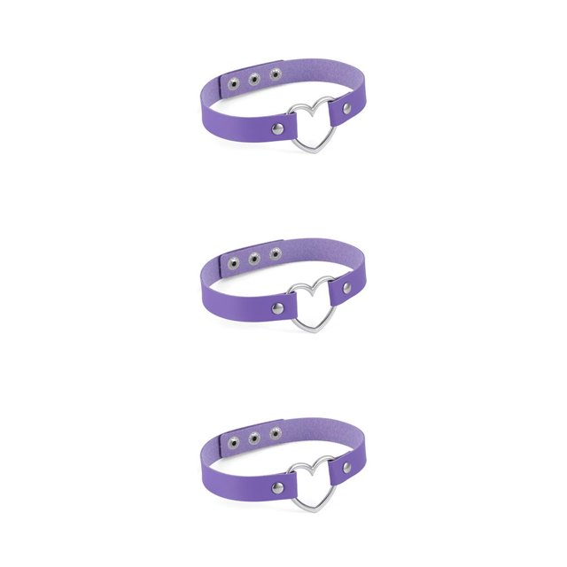 Collar colorido Qarigey Estilo japonés Gargantilla de corazón brillante Púrpura claro CBP037996
