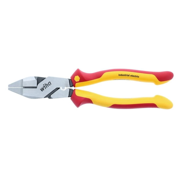 9.5" Insulated Industrial NE Style Lineman’s Pliers with Crimpers - Wiha Tools 32948