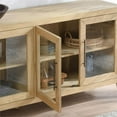 thumbnail image 2 of Pemberly Row 4-Door Sideboard in Natural Oak Wood Brown with Adjustable Shelves, 2 of 10