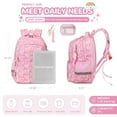 thumbnail image 4 of Soda Candy Kids Backpack Kawaii Printed School Girls Backpacks, Lightweight Water Resistant Boys Bookbag for Primary Kindergarten Elementary Preschool Middle School, Pink Rainbow, 4 of 9