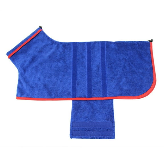 OUNONA High Absorbent Blue Dog Bathrobe, Quick-Dry and Easy to Clean for Pets 1Pc