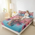 thumbnail image 4 of Homewish Kawaii Capybara Twin Sheet Sets,Lotus Flower Floral Twin Fitted Sheet,Pink Brown Blue Flat Sheet For Girls Teens,Microfiber Bedroom Decor,3-Piece, 4 of 7