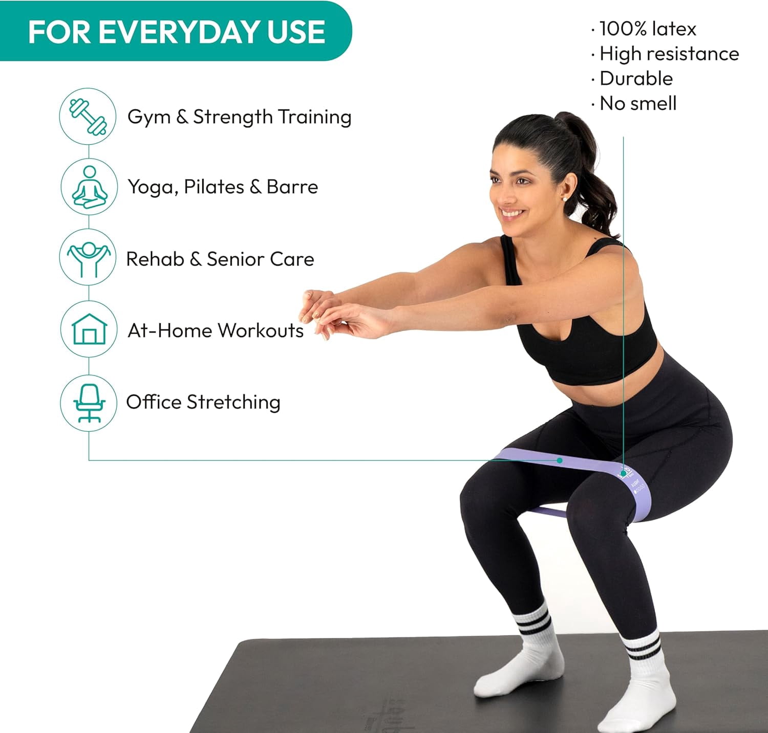 JJEAN-Fitness Resistance Bands Set Stretch Bands for Exercise Bands Resistance for Home Workout Bands, with Handles Bands for Working Out Portable Fitness Bands Resistance Bands for Women Elastic Ban