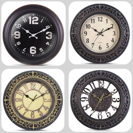 VOCOO 10 Inch Vintage Quartz Wall Clock, Silent Non Ticking Battery Operated Decorative Retro photo VOCOO 10 Inch Vintage Quartz Wall Clock, Silent Non Ticking Battery Operated Decorative Retro photo