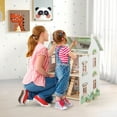 thumbnail image 5 of Gymax Kids Wooden Dollhouse w/ Double-Sided Roofs & Openable Doors Rich Furniture, 5 of 10