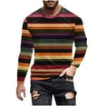 thumbnail image 2 of PNTUTB Men's Fashion Color-blocked Stripes Stretch Casual Crew Neck Long Sleeve Comfortable Pullover Tops, 2 of 6