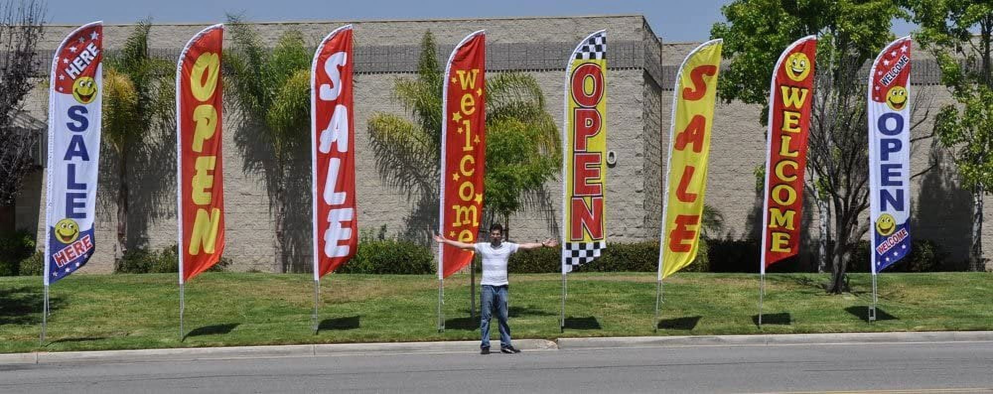 SeaDoo Advertising Feather Banner Swooper Flag Sign with Flag Pole Kit and Ground Stake