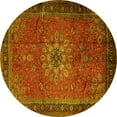thumbnail image 1 of Ahgly Company Indoor Round Medallion Yellow Traditional Area Rugs, 8' Round, 1 of 4