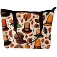 thumbnail image 2 of Thanksgiving Canvas Leather Mix Hand Bag with Twill, Sponge, Jeanette Material | 30x10.5x39cm/11.8x4.1x15.4in Size, 2 of 5