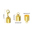 thumbnail image 2 of Uxcell 10Pcs Cord End Caps, 9.5mm End Caps Barrel Beads Kumihimo End Caps Iron for DIY Craft (Gold), 2 of 5