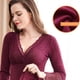 thumbnail image 2 of Qarigey Ropa interior térmica para mujer, jersey con forro de terciopelo de manga larga, Otoño Invierno, hogar, oficina, escuela, camisetas Ropa interior Negro 3XL, 2 of 6