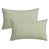REGALWOVEN Set of 2 Throw Pillow Covers Decorative Soft Modern Geometric Couch Cushion Cases for Living Room Sofa Decor Green 12" x 20"