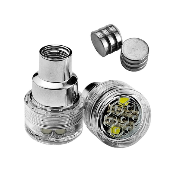 Zeiwohndc Motorcycle Tire Valves Cap With LED Light Waterproof Glowing LED Wheel Light