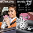 thumbnail image 5 of Leopard Print 30oz Handheld Travel Tumbler with Handle – Double Wall Stainless Steel Insulated Cup, Flip Straw Lid, Leak-Proof & BPA-Free for Hot and Cold Drinks – Durable Coffee & Juice Mug White, 5 of 6