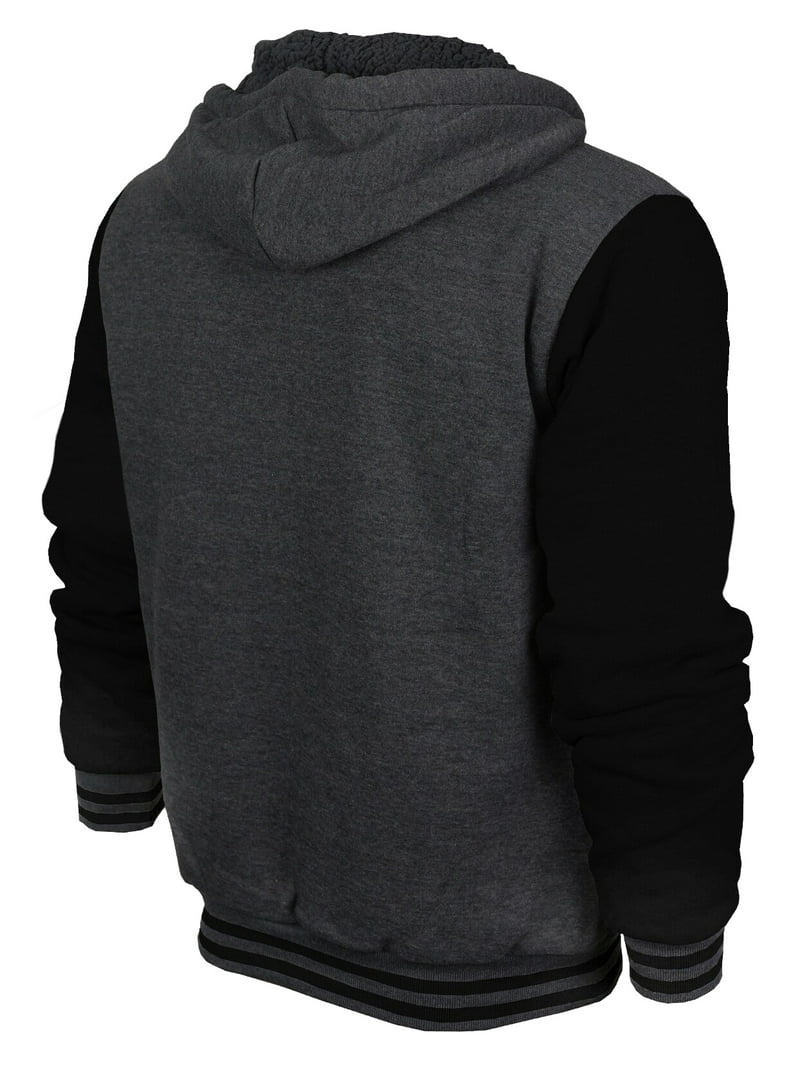 Men's Athletic California Sherpa Fleece Lined Cali Zip Up Hoodie