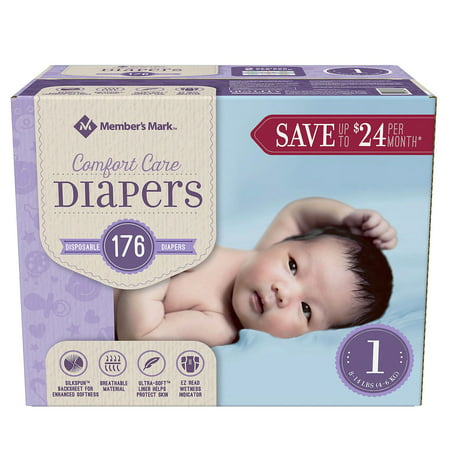 A Product of Member'S Mark Comfort Care Baby Diapers - Diaper Size 1 - 176 Ct. ( Weight 8- 14 lbs.) [Skin Soft, Comfortable and Good Sleep Diapers](Babys Best (Best Baby Care Products In The World)