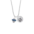 thumbnail image 2 of Delight Jewelry Silvertone Crystal Navy Blue Spinner Silvertone Script Initial Disc - B - Charm Necklace, 20"+3", 2 of 4