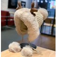 thumbnail image 4 of CoCopeanut Winter Cute Reindeer Warm Hat Women Beanies Windproof Cap Student Women Add Wool Cap Female Hat Present Girls Christmas Gifts, 4 of 6