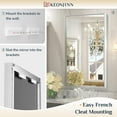 thumbnail image 7 of Keonjinn 72” x 36” Brushed Nickel Vanity Mirror Silver Rectangle Large Bathroom Mirror Modern Metal Frame Wall Mounted Mirror(Horizontal/Vertical), 7 of 7