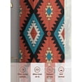 thumbnail image 6 of Aztec Tribe Sheer Curtains 72 Inches Long 2 Panels Red Blue Yellow Abstract Vintage Geometric Light Filtering Semi Sheer Window Curtains Drapes for Bedroom Living Room 52"x72", 6 of 7