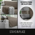 thumbnail image 3 of Original Patent Pending Reversible Small Sofa Protector, Many Colors, Seat Width to 62 Inch, Furniture Slipcover, 2 Inch Strap, Couch Slip Cover Throw for Pet Dogs, Kids, Cats, Latte Linen, 3 of 8
