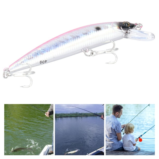 Fishing Lure Tackle, Lifelike Bright Color Designed Fishing Lures Kit,  Strong Penetration Woman For Man Pink 