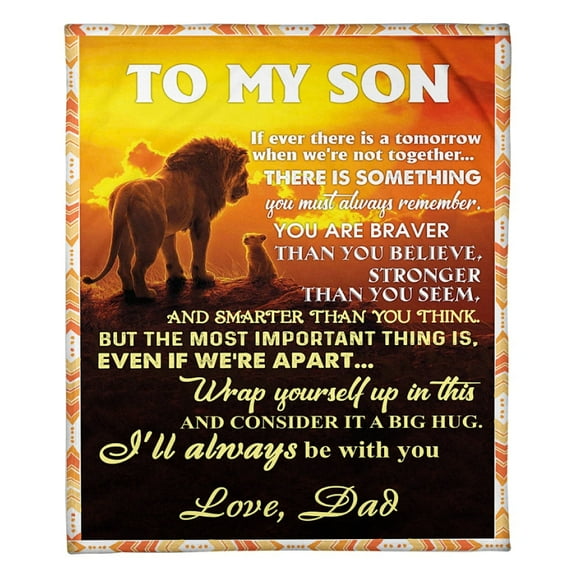 To My Son I'll Always Be With You Fleece Blanket Family Gift Home Decor Bedding Couch Sofa Soft And Comfy Cozy, 30x40in Fleece Blanket