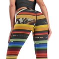 thumbnail image 2 of High Waisted Leggings for Women Regular & Plus - No See Through Tummy Control Cycling Workout Yoga Pants without Pockets Colorful Mexican Poncho Stripes M, 2 of 6