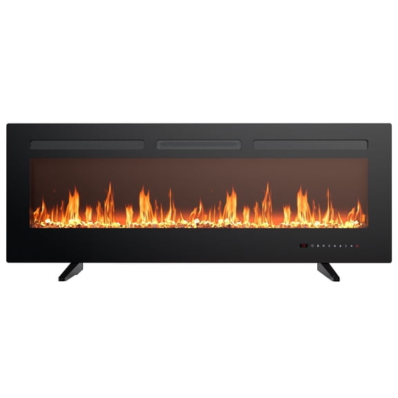 CONCETTA 50 Inches Electric Fireplace,1500W/750W Wall Mount Insert Freestanding, Electric Fireplace Heater with Touch Screen Remote Control, 12H Timer,Sleep Mode, Black