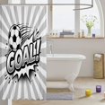 thumbnail image 3 of Manfei Soccer Sport Shower Curtain 72Wx72L, Geometric Stripe Bathroom Curtain, Grey Monochrome, 3 of 5