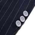 thumbnail image 5 of SMihono Men's Trendy Double-breasted Suit Jacket Blazer Lapel Collar Button Front Stretch Suit Coat Prom Wedding Long Sleeve Tuxedo Slim Fit Stripe Sports Business Pocket Work Office Navy 6, 5 of 7
