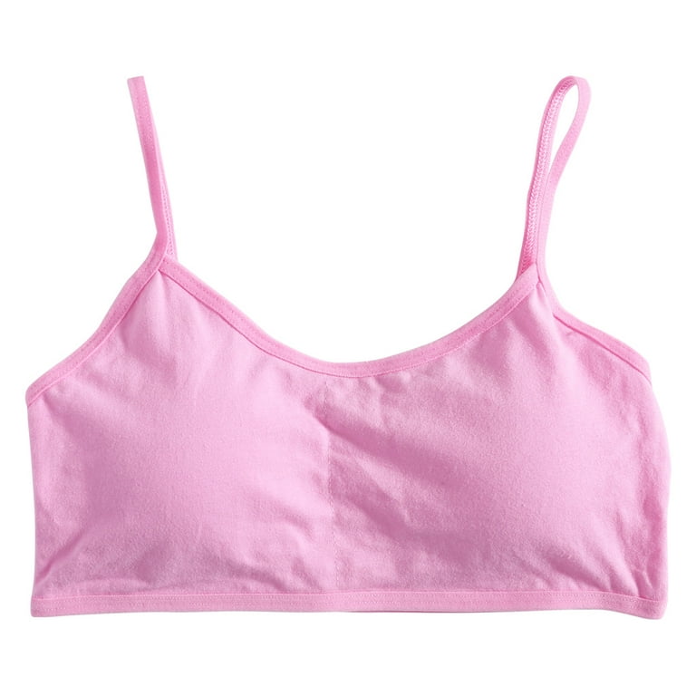 HGYCPP Young Girls Solid Soft Cotton Bra Puberty Teenage