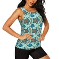 thumbnail image 2 of Xecao Turtles And Seahorses print women's scoop neck, loose-fit workout tank tops for the gym., 2 of 9