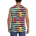 thumbnail image 4 of Lsque Trendy Colorful Pineapples Print Men's Cotton Blend Sleeveless Muscle Shirts (S-3XL)- Moisture Wicking, Odor Protection, UPF 30+,X-Large, 4 of 8