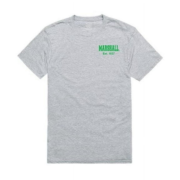W Republic Apparel 528-190-HGY-02 Marshall University Practice Tee for Men, Heather Grey - Medium
