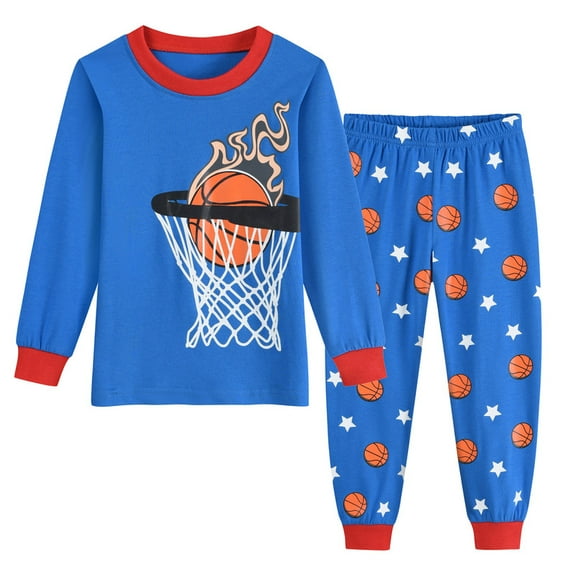 Little hand Little Big Boy Pajamas Sets Basketball 100% Cotton Pjs Kids Jammies 4T